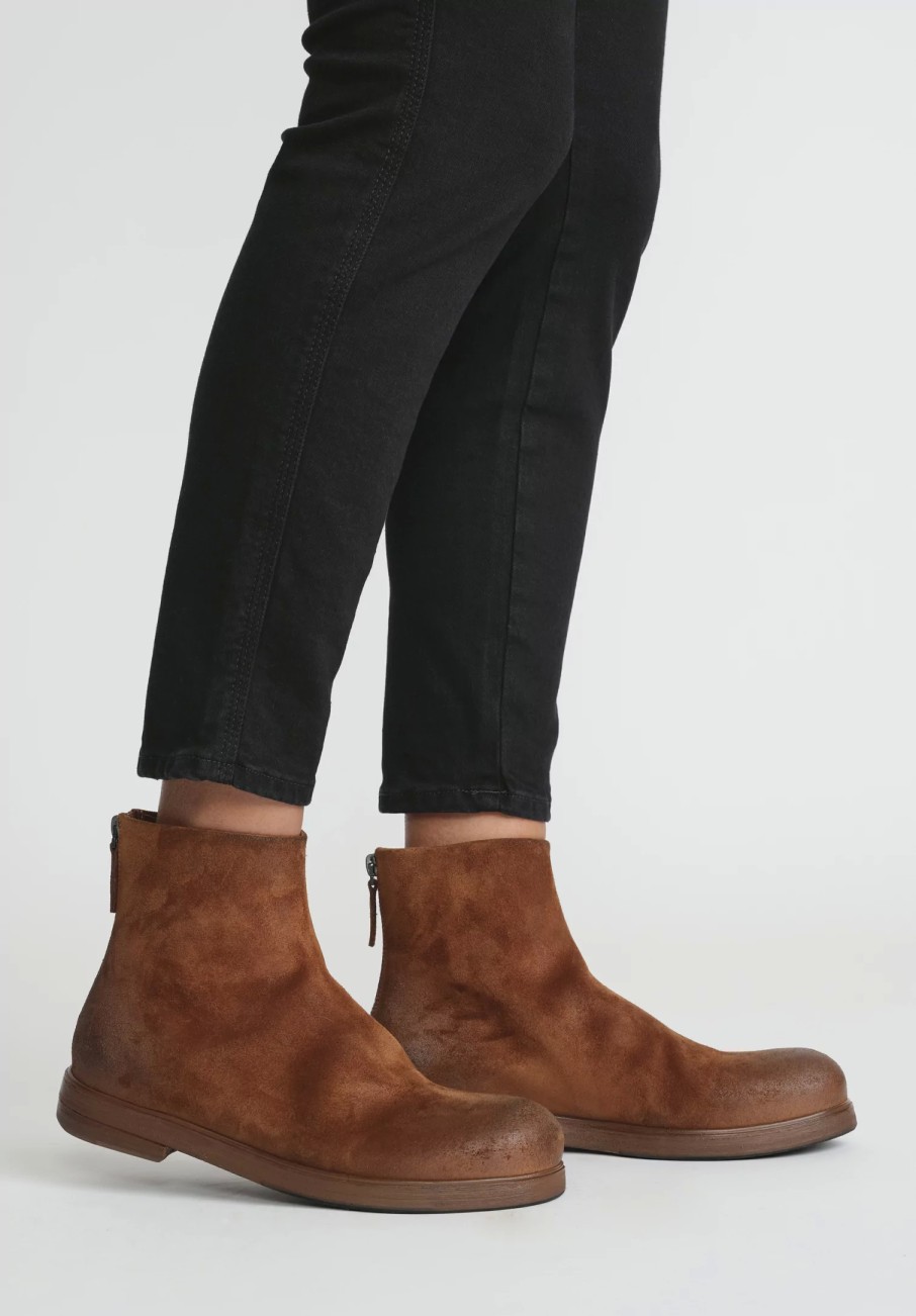 Marsèll Boots | Leather Zucca Zepa Ankle Boots In Basalto Brown