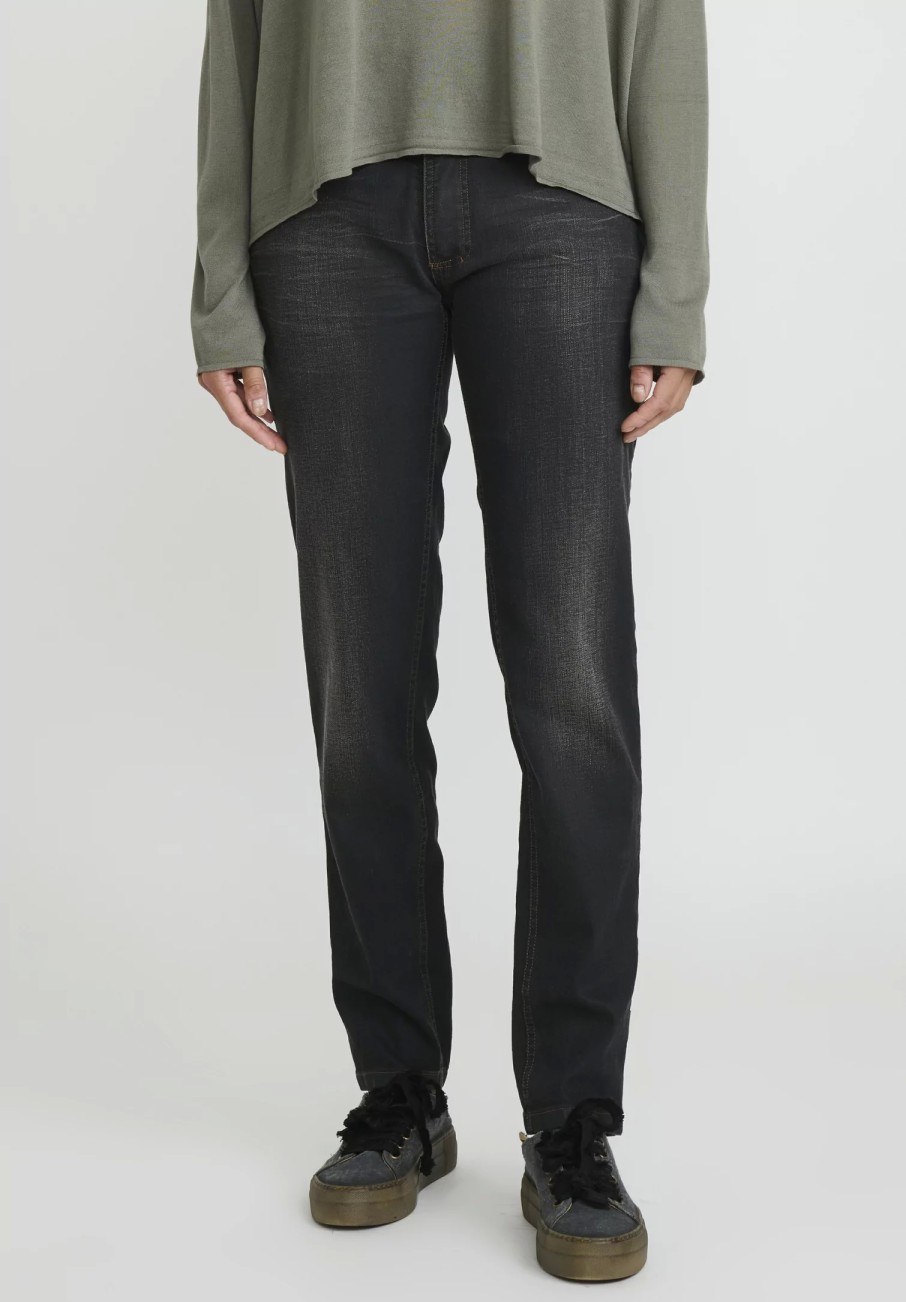 Rundholz Denim | Cotton Tapered Leg Jeans In Faded Black