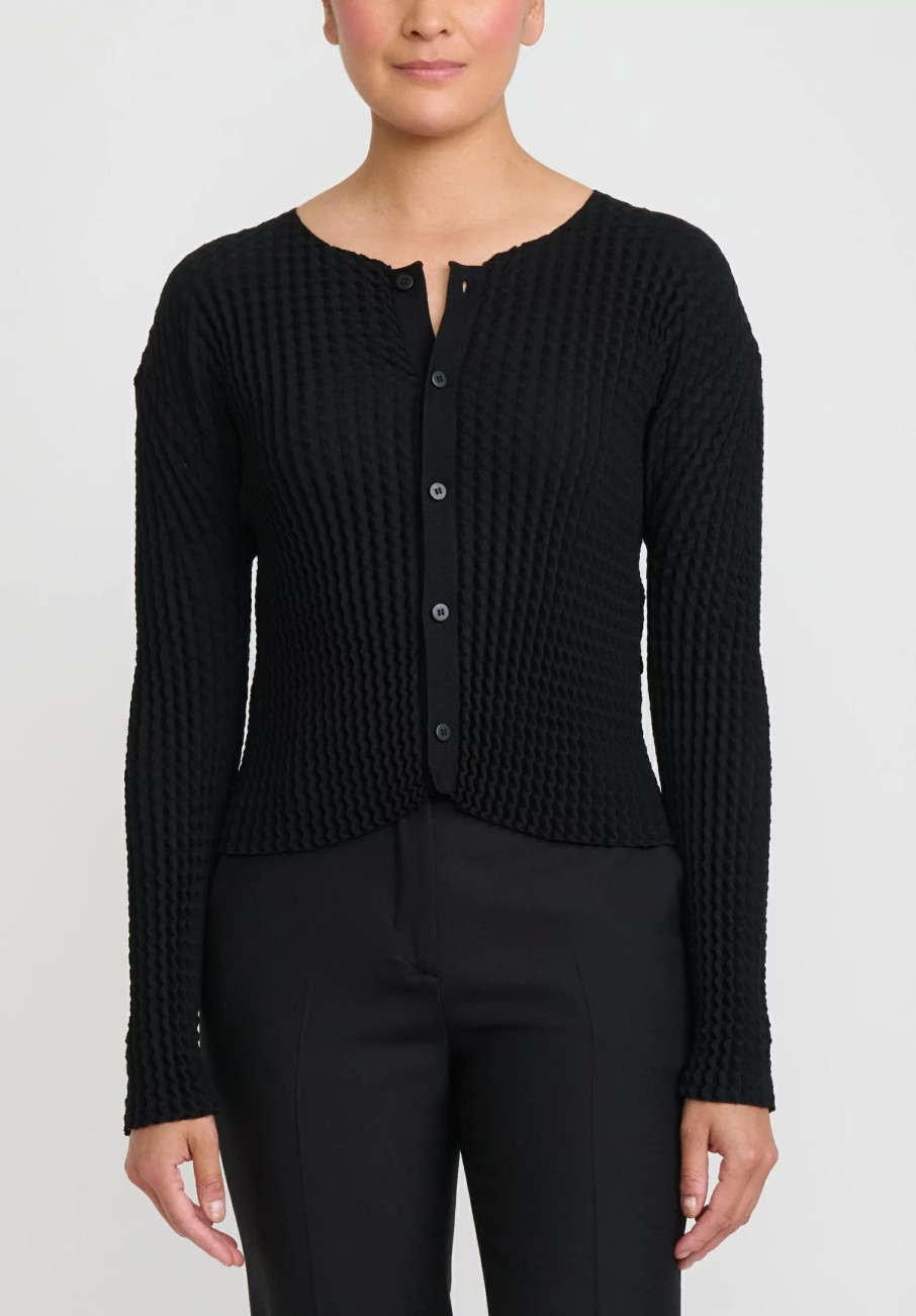 Issey Miyake Jackets | Spongy Cardigan In Black