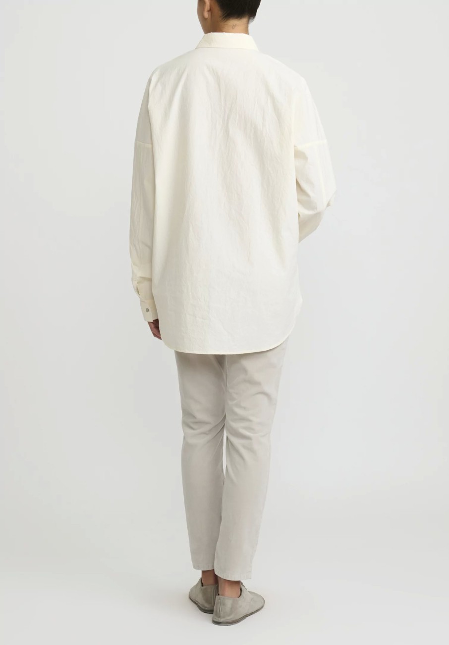 Album di Famiglia Shirts & Blouses | Wrinkled Cotton Collar Shirt In Natural