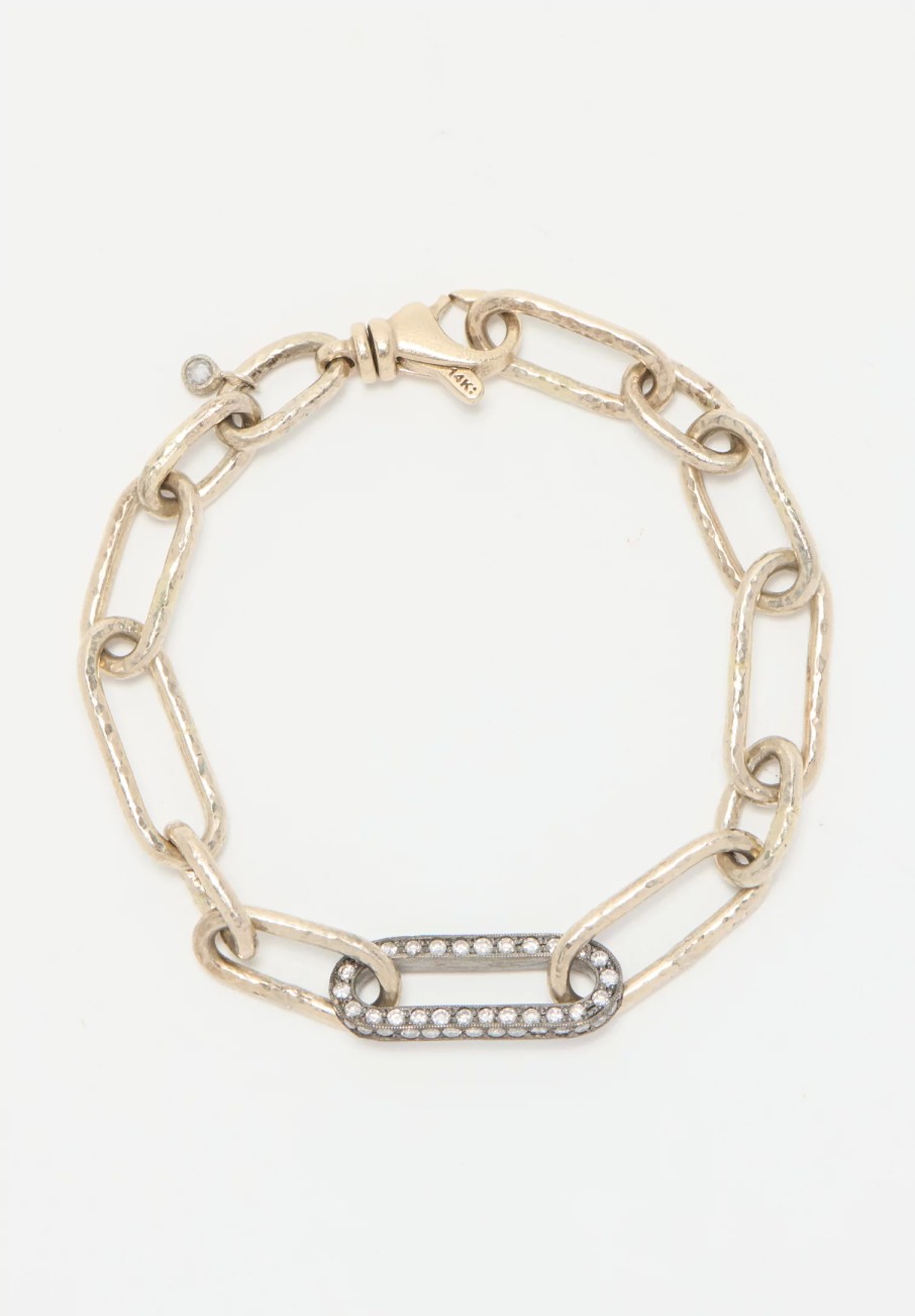 TAP by Todd Pownell Bracelets | 18K, White Gold Pave Diamond Link Bracelet