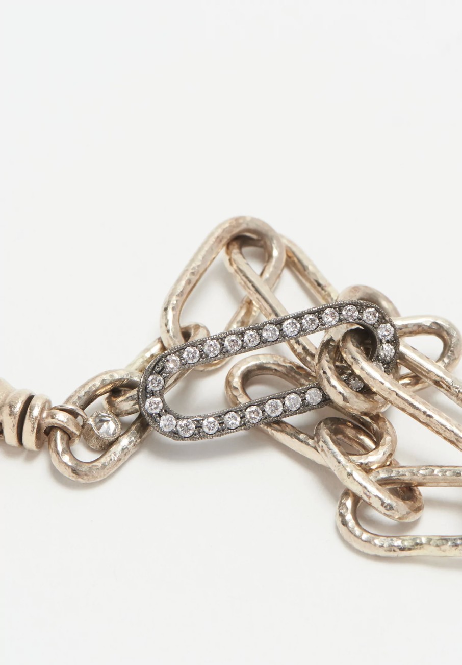 TAP by Todd Pownell Bracelets | 18K, White Gold Pave Diamond Link Bracelet