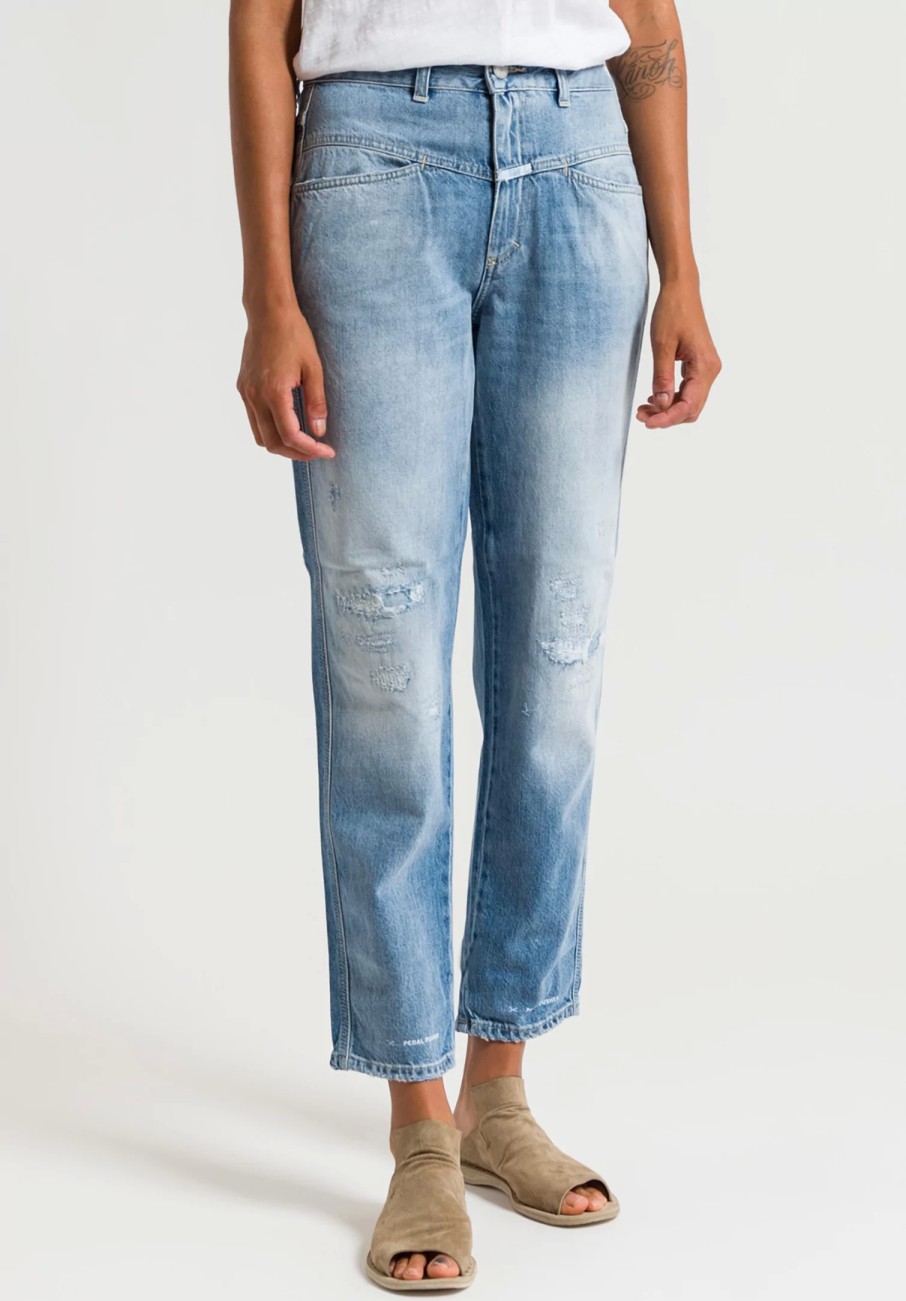 Closed Denim | Pedal Pusher Distressed Jeans In Vintage