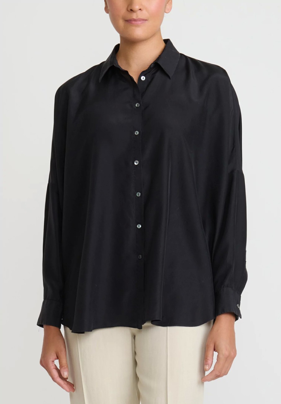 Antonelli Shirts & Blouses | Silk Cocco Shirt In Black