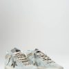 Golden Goose Sneakers | Suede Mid Star Classic With Zebra Horsy Star In Aquamarine Blue