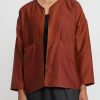 Noir Handmade Jackets | Mud Silk Short Jacket In Rust Brown