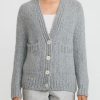 Wommelsdorff Knitwear | Hand Knit Cashmere & Silk Luna Cardigan In Chinese Heather Grey