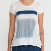 Gilda Midani Tops | Cotton Zone Dyed Short Sleeve Monoprix Tee In Cloud & Last Blue