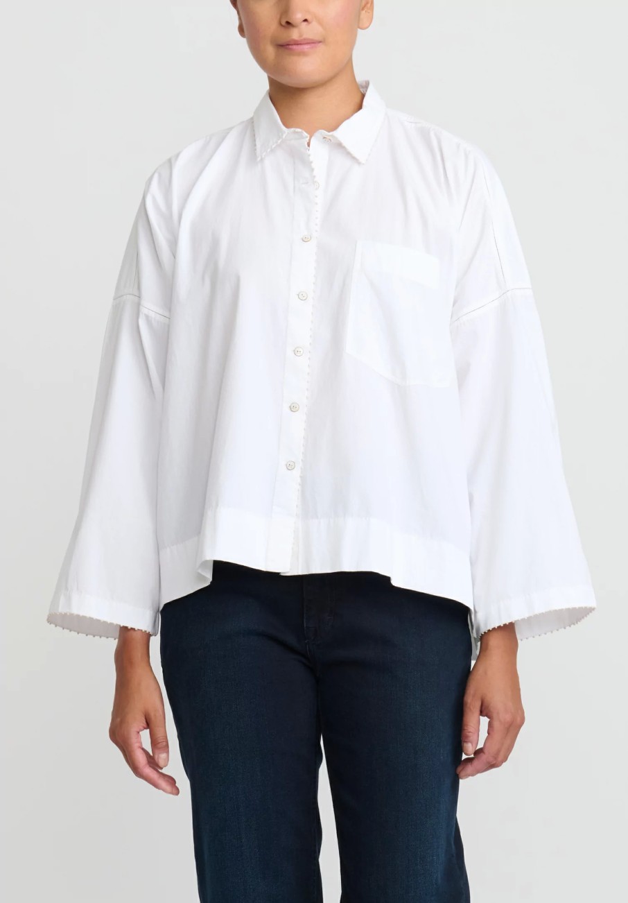 Péro Shirts & Blouses | Cotton Button Down Shirt In White