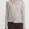 Lainey Keogh Knitwear | Cashmere Lightweight Cardigan In Taupe & White