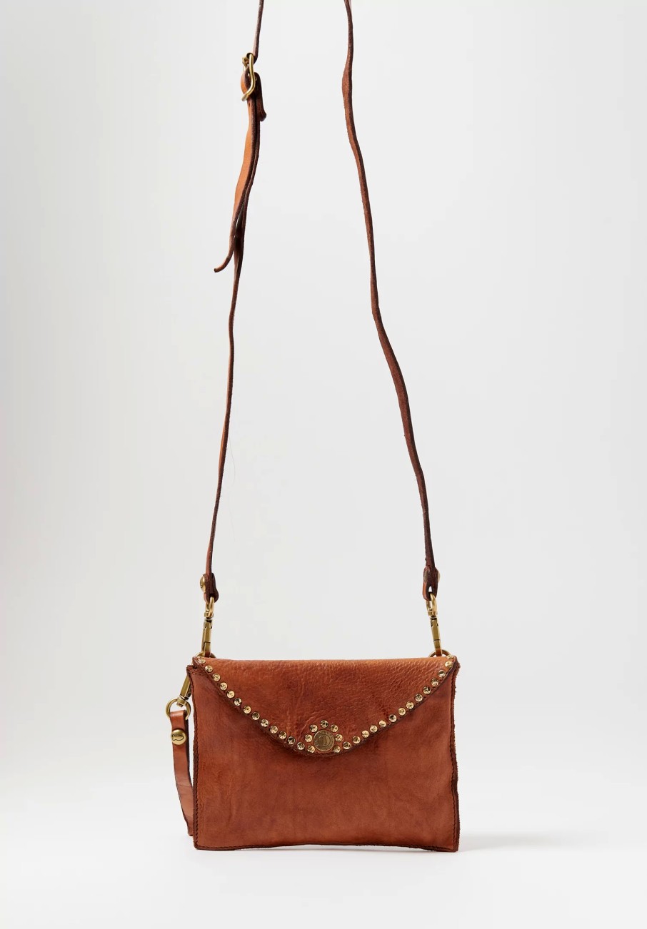 Campomaggi Handbags | Duo Of Riveted Shoulder Bags In Cognac Brown