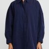 Casey Casey Shirts & Blouses | Paper Cotton Shirt In Navy Blue