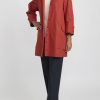 Jil Sander Jackets | Heavy Organic Cotton Poplin Belted Vestito Tunic In Maroon