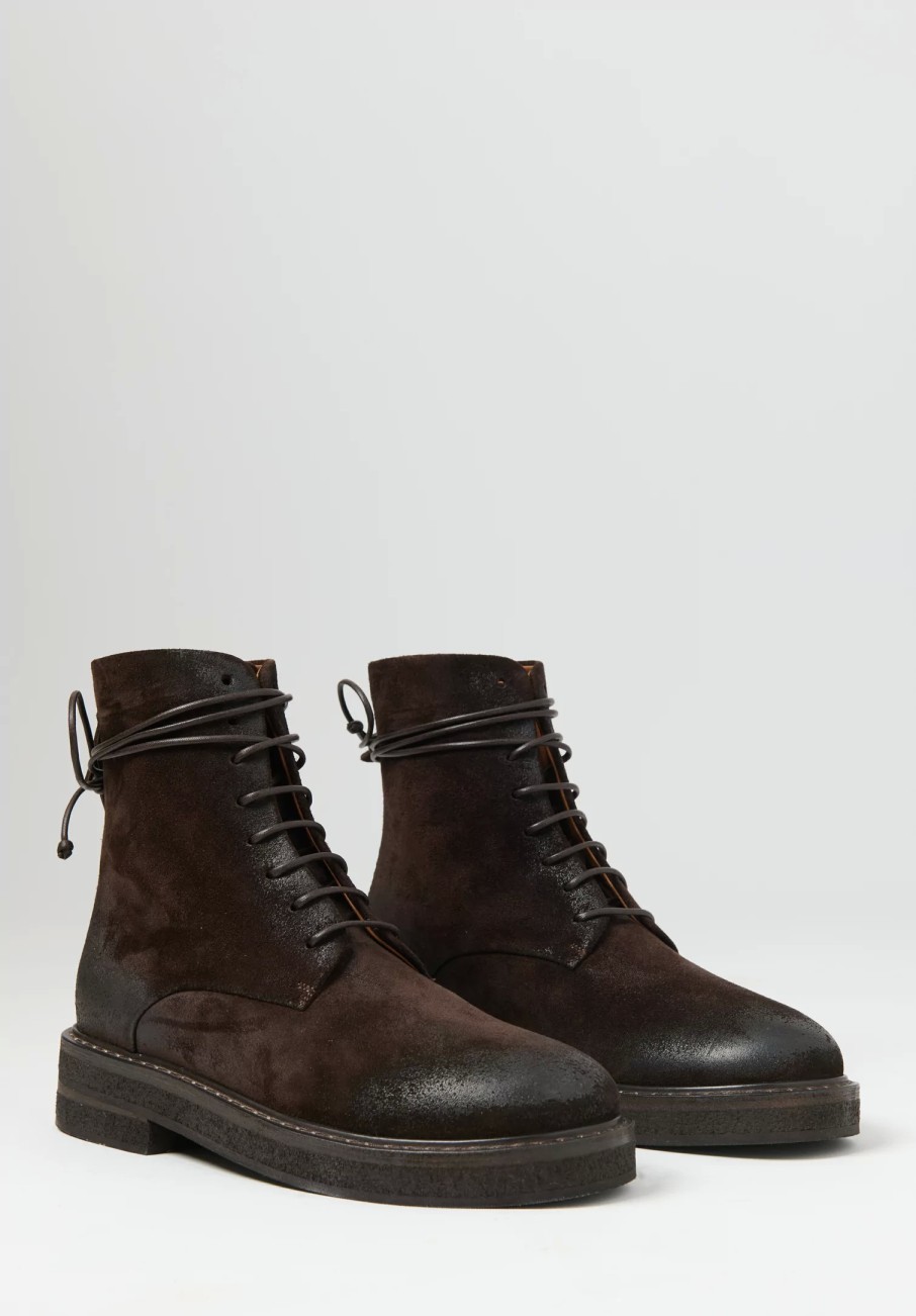 Marsèll Boots | Suede Parrucca Combat Boots In Moro Brown