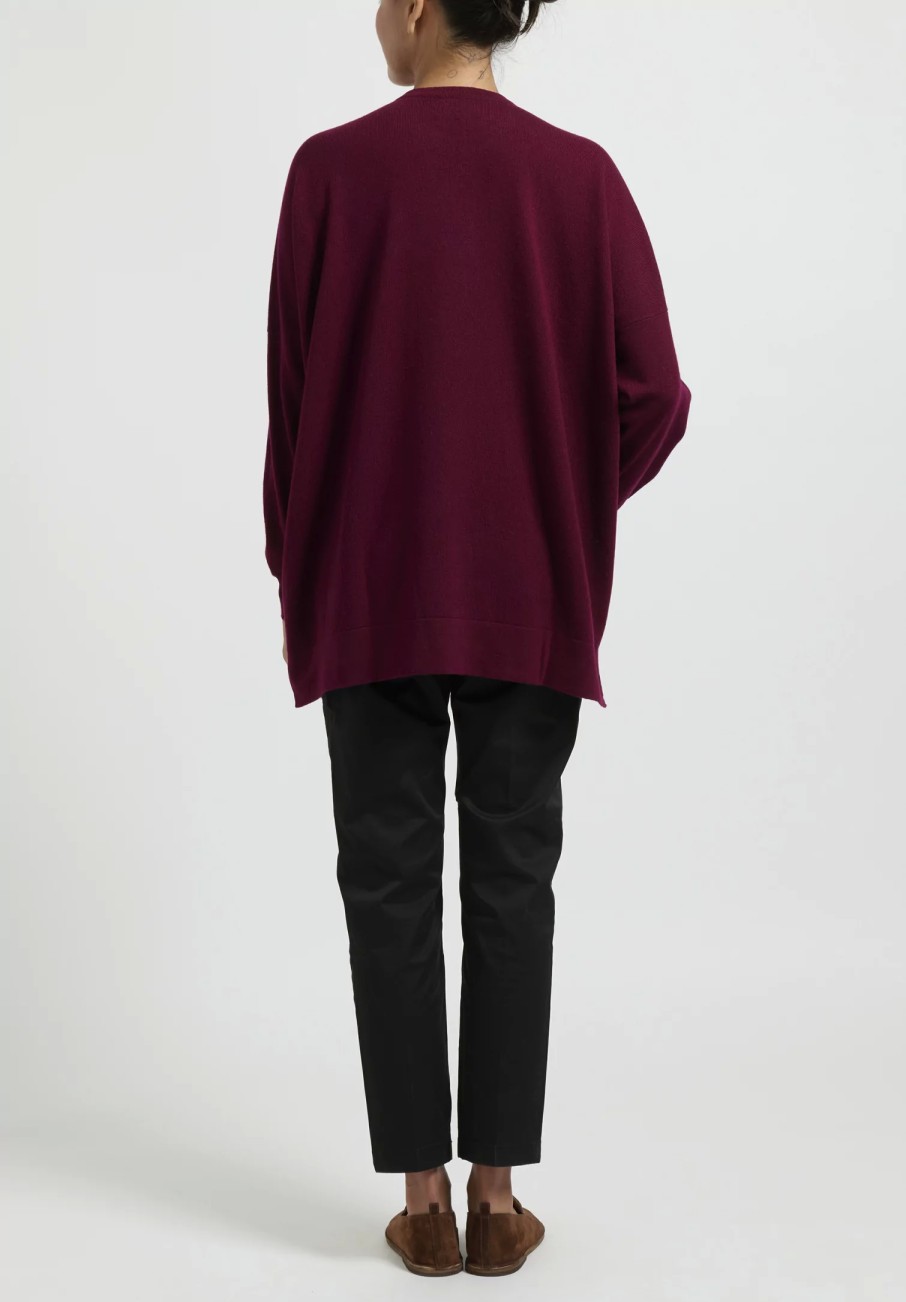 Hania New York Knitwear | Cashmere Marley Crewneck Sweater In Pompeii Red