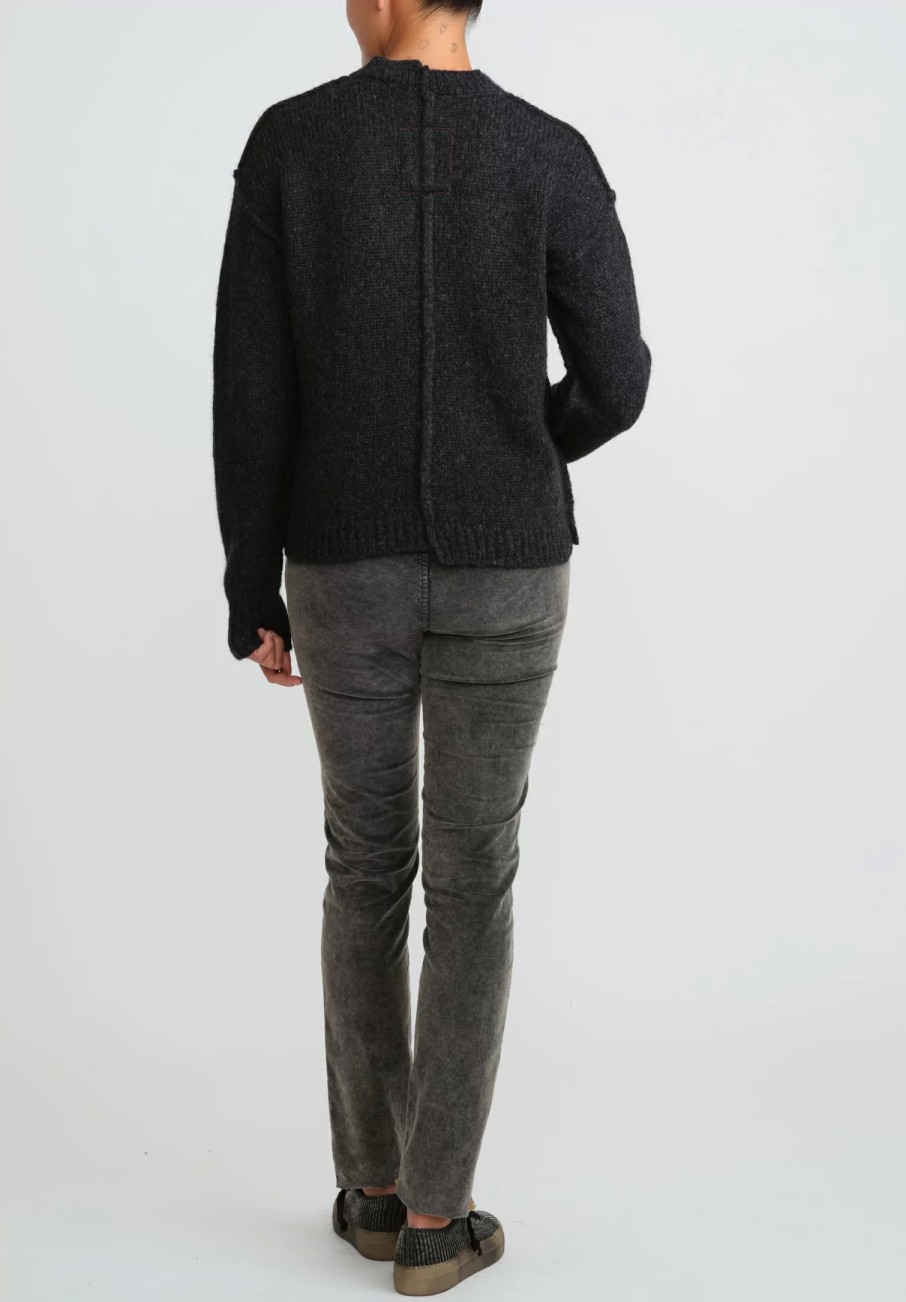 Uma Wang Knitwear | Split Seam Sweater In Dark Grey