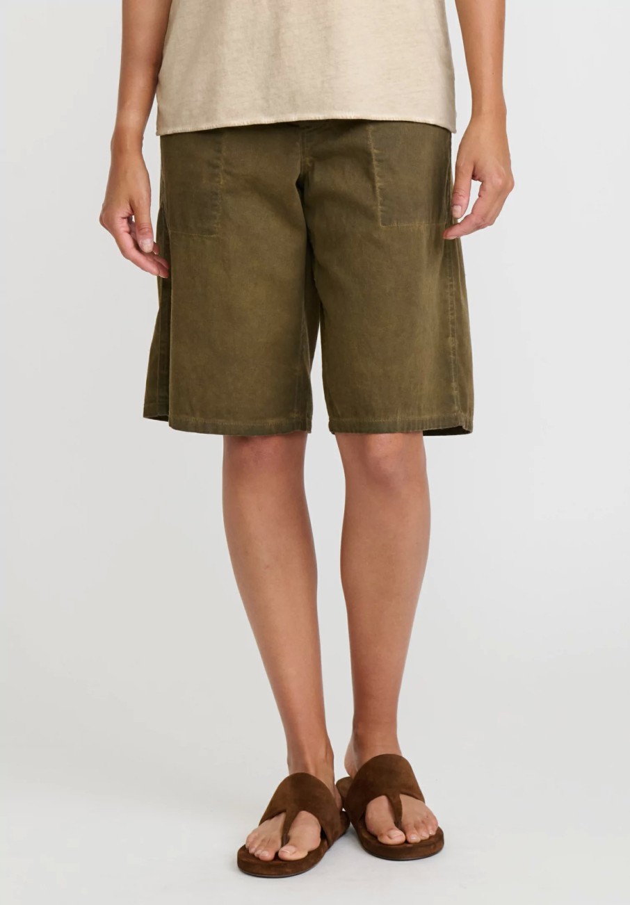 Uma Wang Pants | Cotton Joe Shorts In Army Green