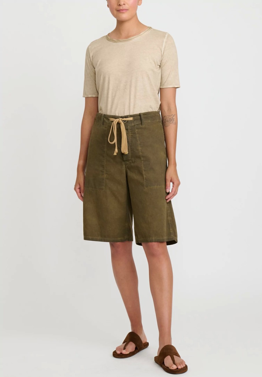 Uma Wang Pants | Cotton Joe Shorts In Army Green