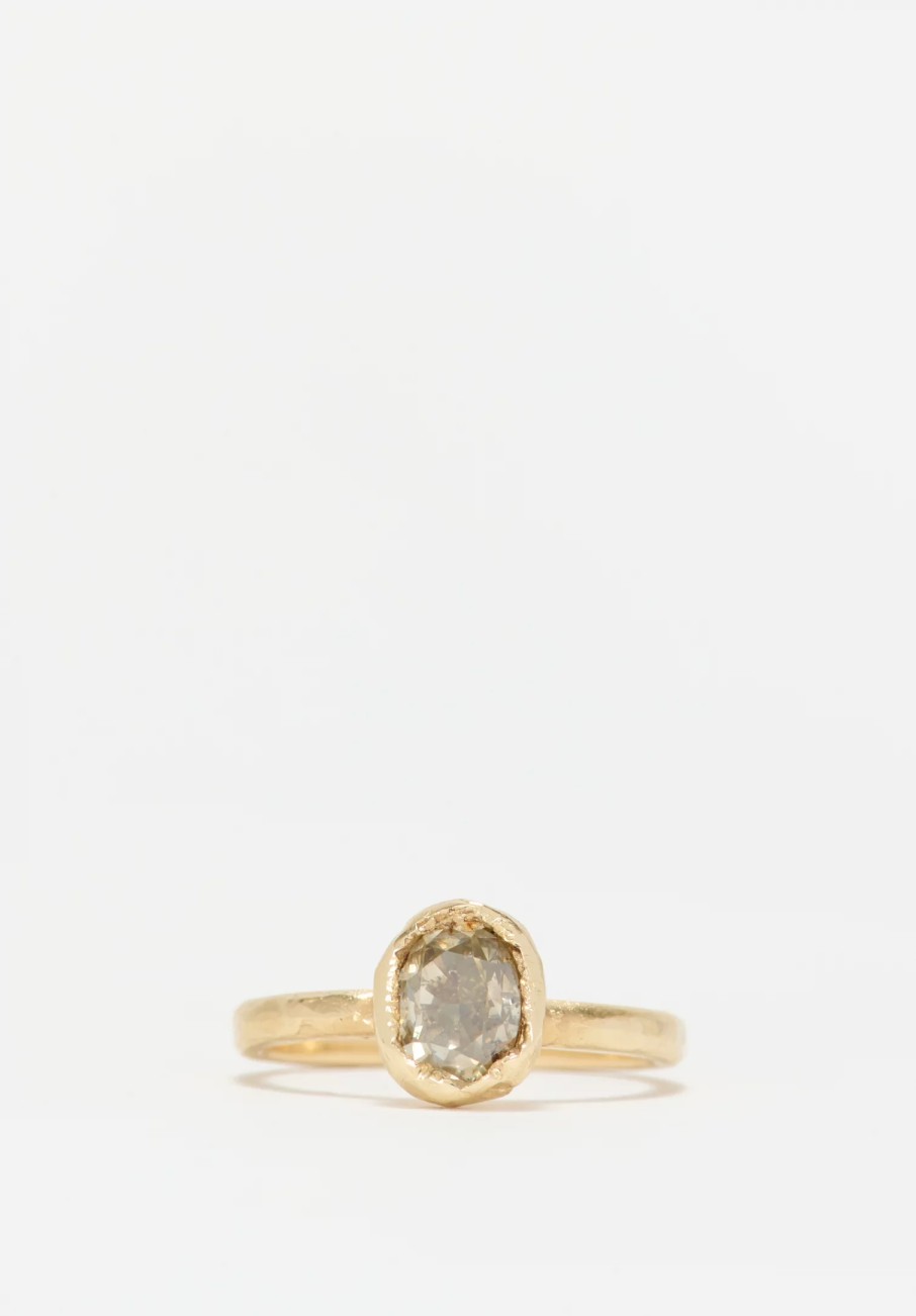 Ellis Mhairi Cameron Rings | 14K, Salt & Pepper Oval Diamond Ring