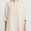 Antonelli Shirts & Blouses | Linen Oversized Carambola Shirt In Beige Natural