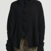 Rundholz Dip Knitwear | Raccoon Hair And Merino Wool Zip Up Cardigan In Black