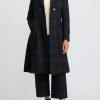 A Tentative Atelier Coats & Dusters | Wool Double Breasted Juliette B. Coat In Black And Brown Plaid