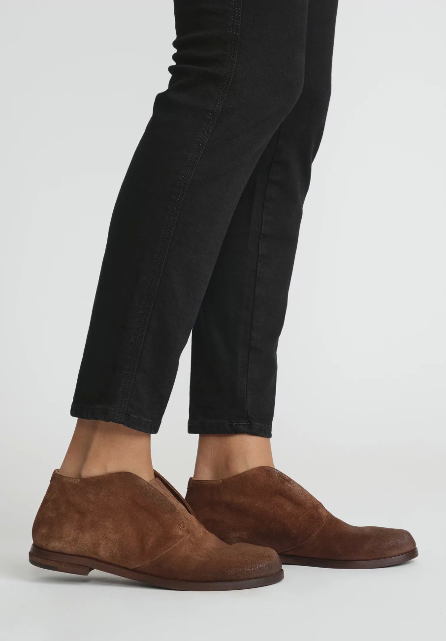 Marsèll Shoes | Suede Listello Slip-On Shoe In Basalto Brown