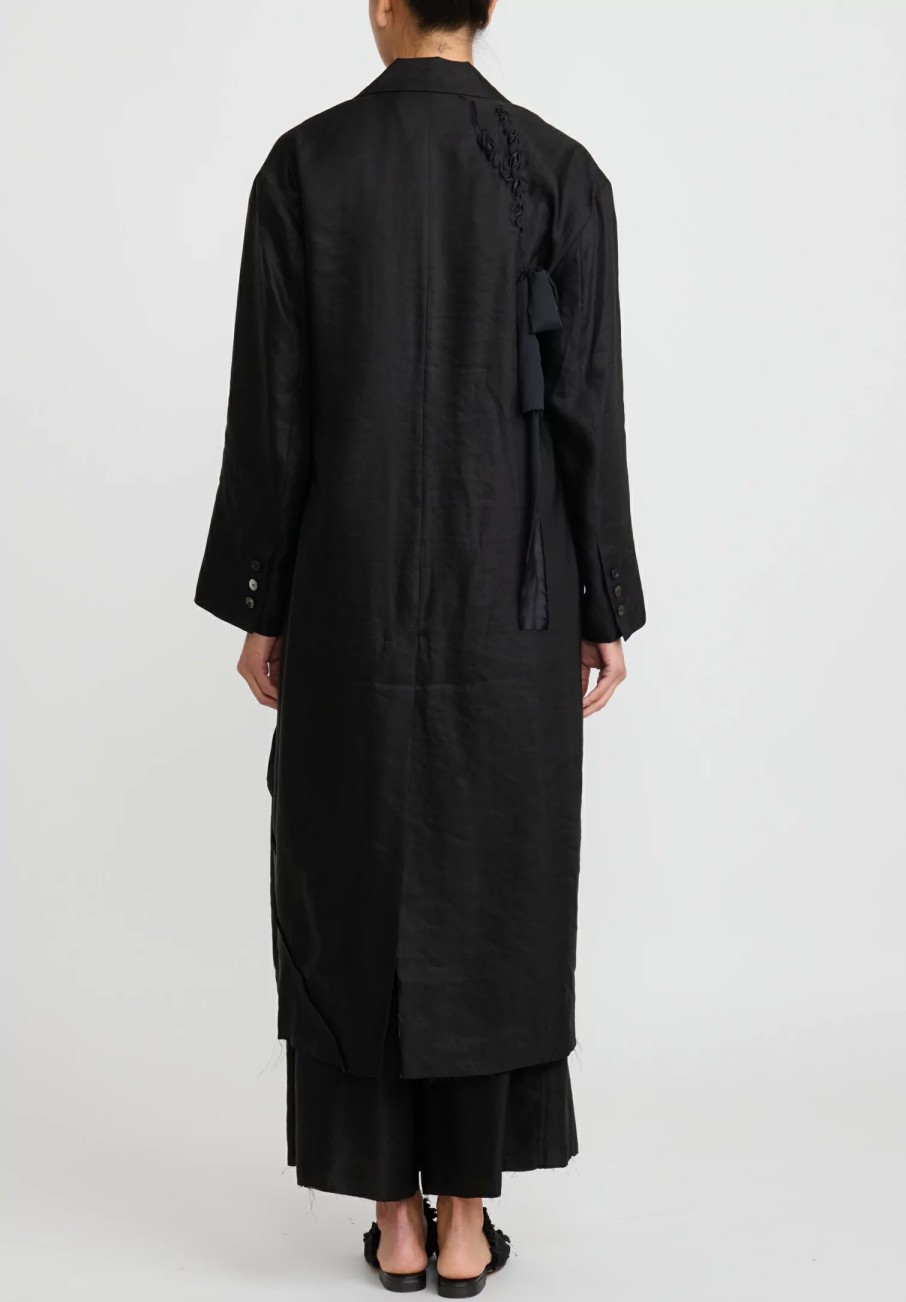 A Tentative Atelier Coats & Dusters | Deconstructed Oversize Judit Twist Coat In Black