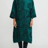 Mieko Mintz Coats & Dusters | 4-Layer Vintage Cotton & Silk Duster In Emerald Green