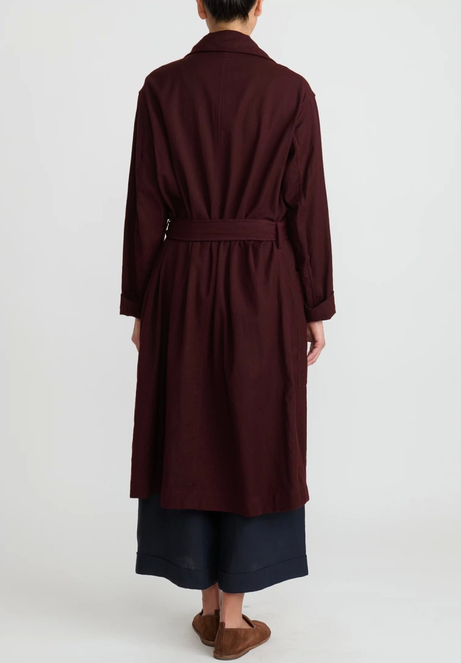 Chez Vidalenc Coats & Dusters | Wool Mar Trench Coat In Maroon