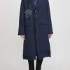 Umit Unal Coats & Dusters | Linen Long Duster Jacket In Navy Blue