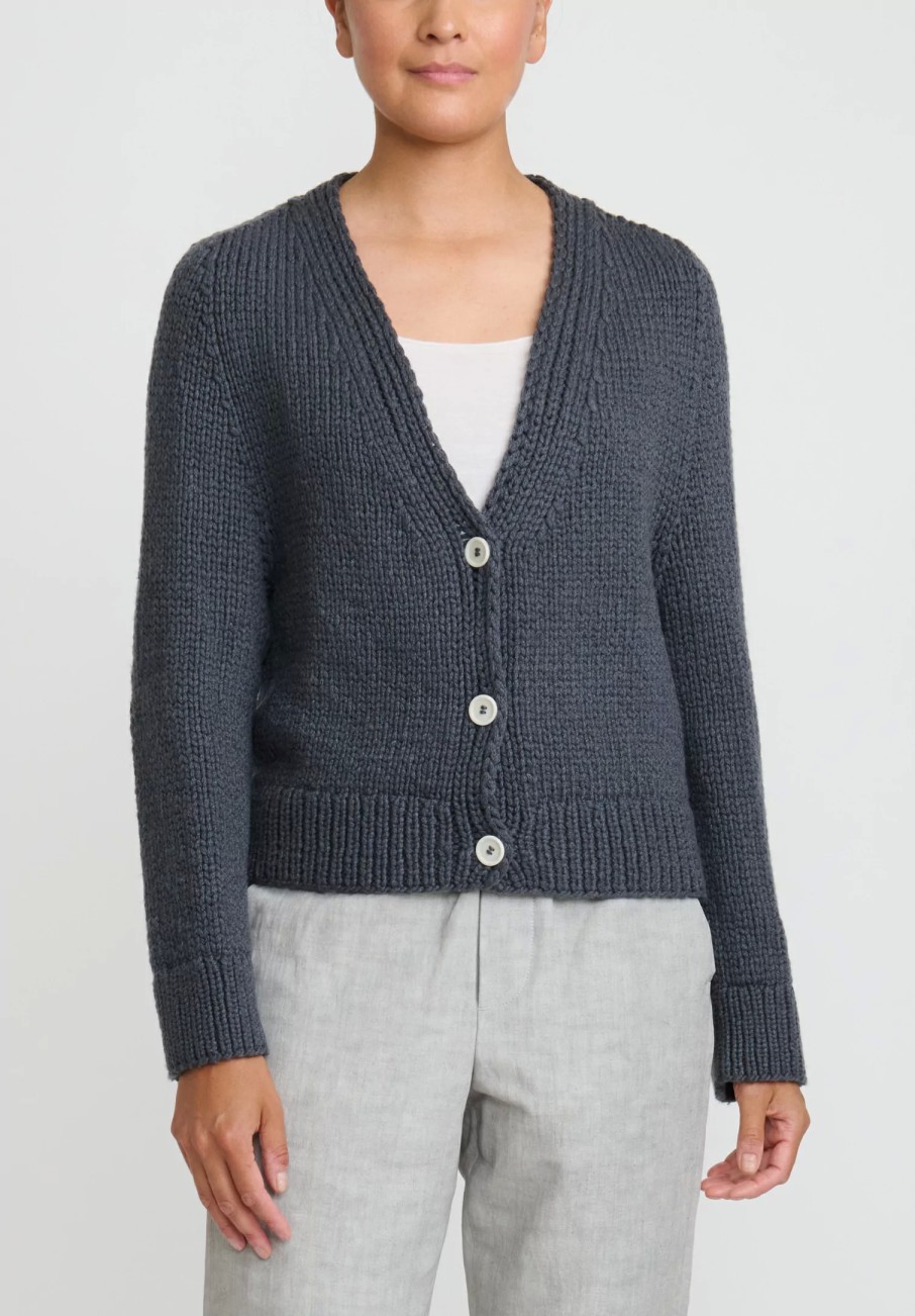 Wommelsdorff Knitwear | Hand Knit Cashmere Willa Cardigan In Vintage Grey