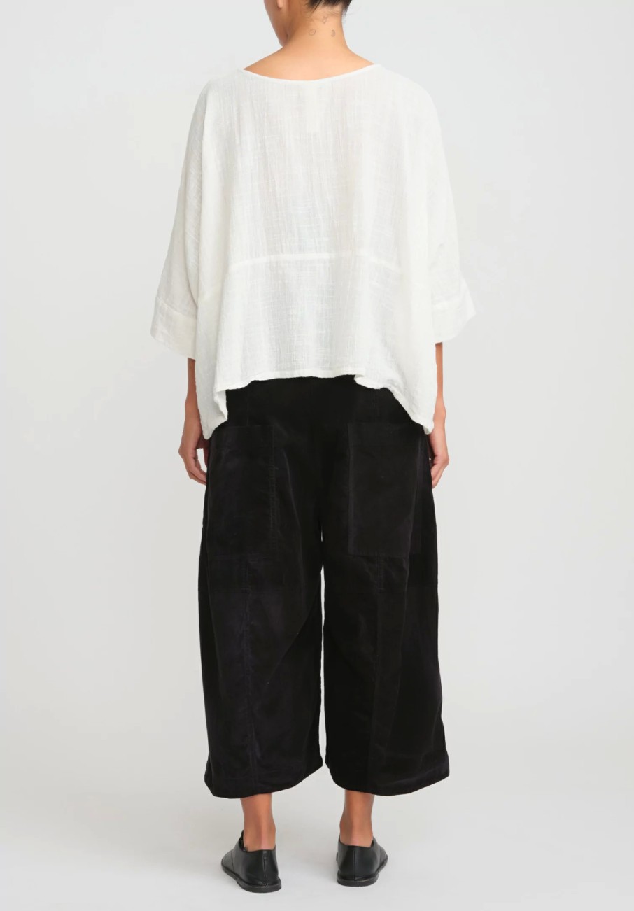 Gilda Midani Pants | Cotton Corduroy Egg Pants In Black