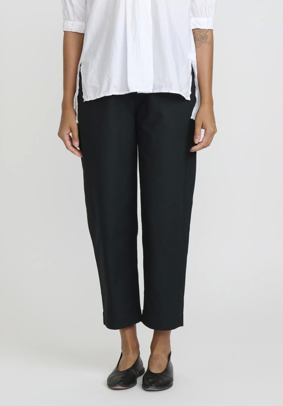 Daniela Gregis Pants | Cotton Twill Sigaretta Elastico Pants In Black