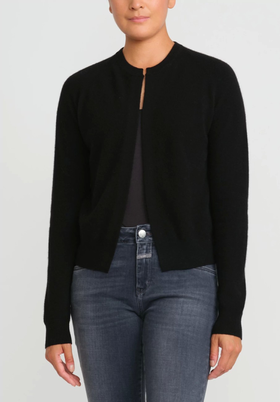 Frenckenberger Knitwear | Cashmere Mini Cardigan In Black