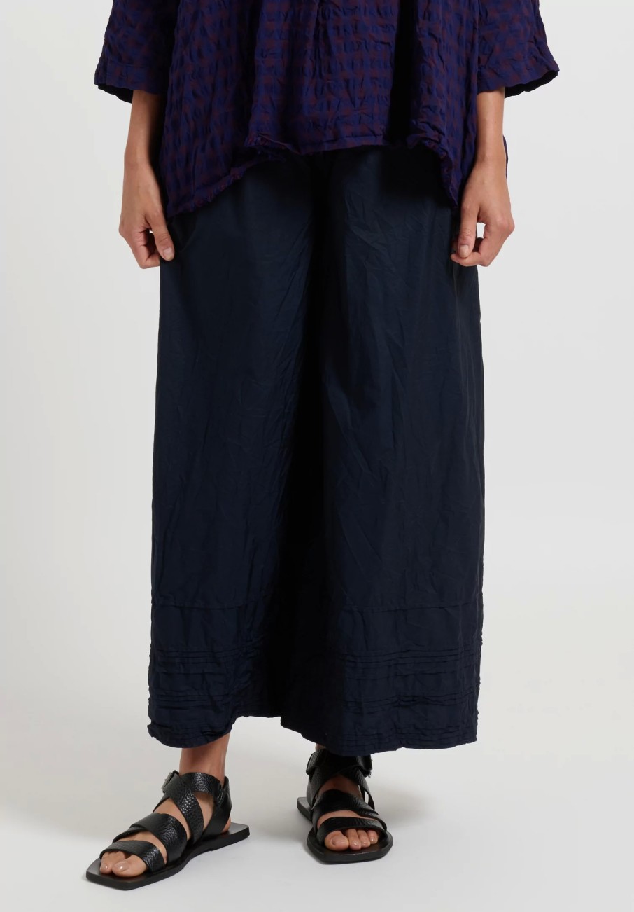 Daniela Gregis Pants | Washed Cotton Tognon Largo Campo Pants In Blu Navy