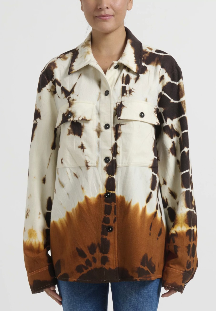 Jil Sander+ Jackets | Tie Dye Shirt Jacket In Natural & Brown