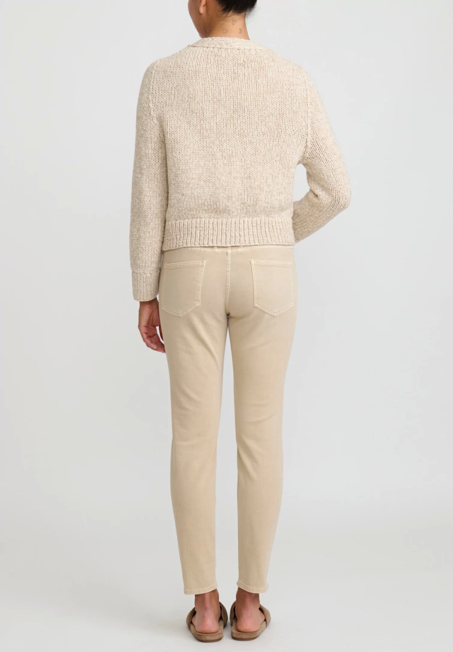 Wommelsdorff Knitwear | Hand Knit Cashmere Willa Cardigan In Sand Oatmeal Brown