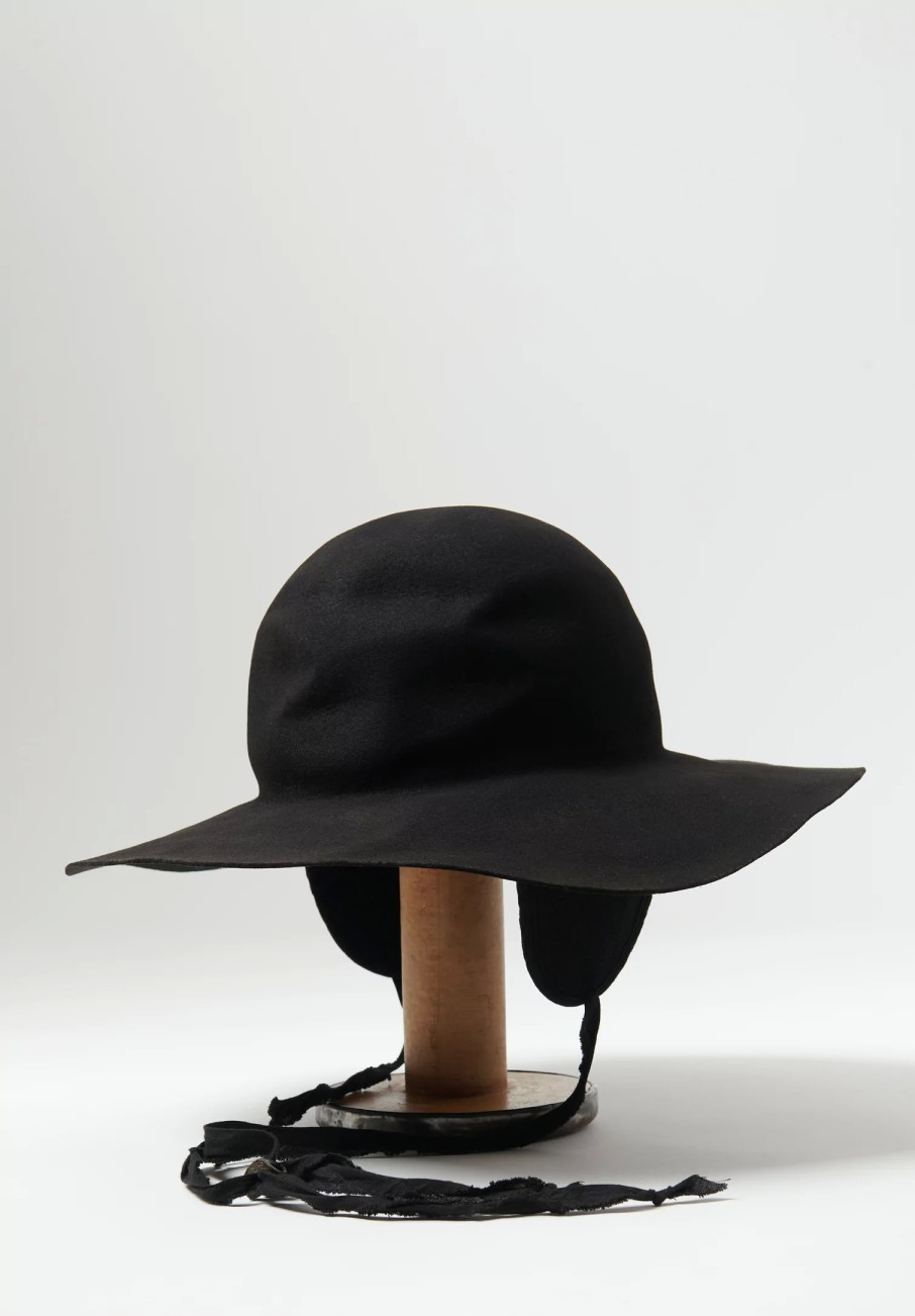 Horisaki Design & Handel Hats | Easy Burnt Rabbit Soft Wide Brim Hat In Black