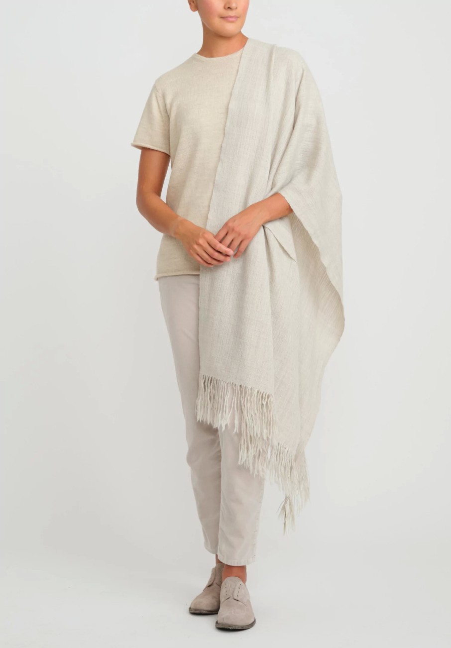 Lauren Manoogian Scarves & Shawls | Handwoven Wool And Baby Alpaca Fine Wrap In Carrara Gray