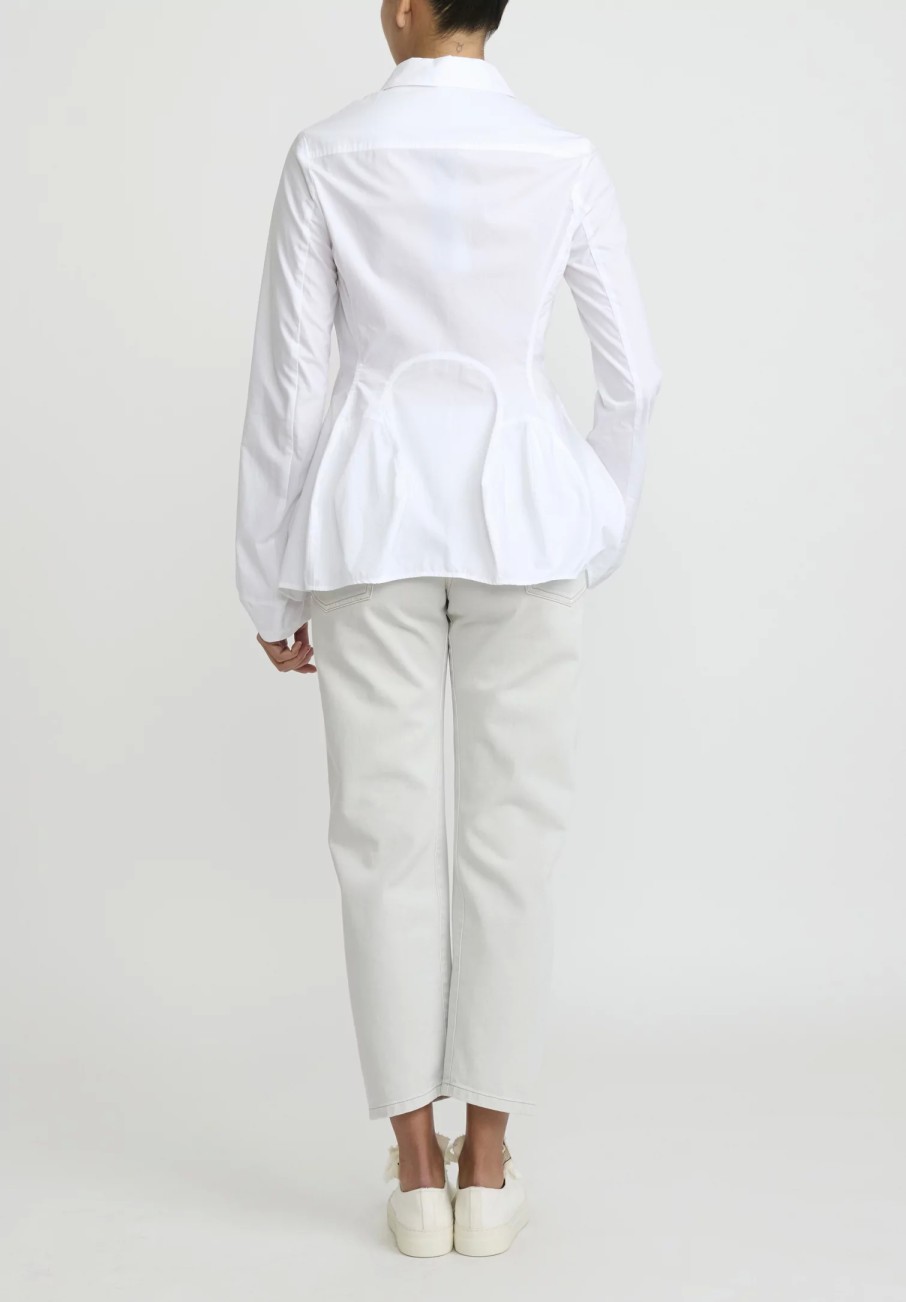 Rundholz Shirts & Blouses | Cotton Tulip Shirt In White