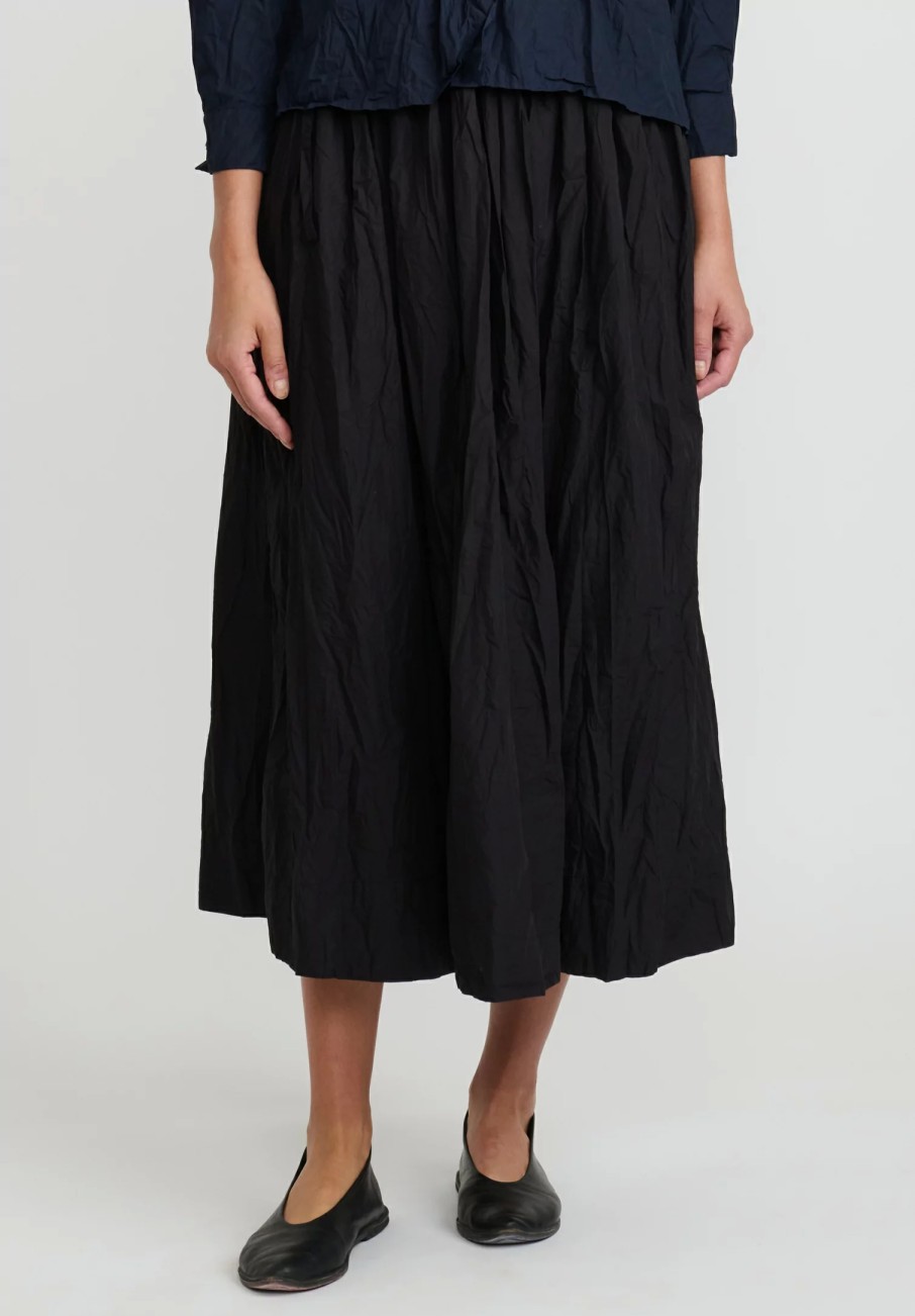 Daniela Gregis Skirts | Washed Cotton Gonna Aneto Skirt In Nero Black