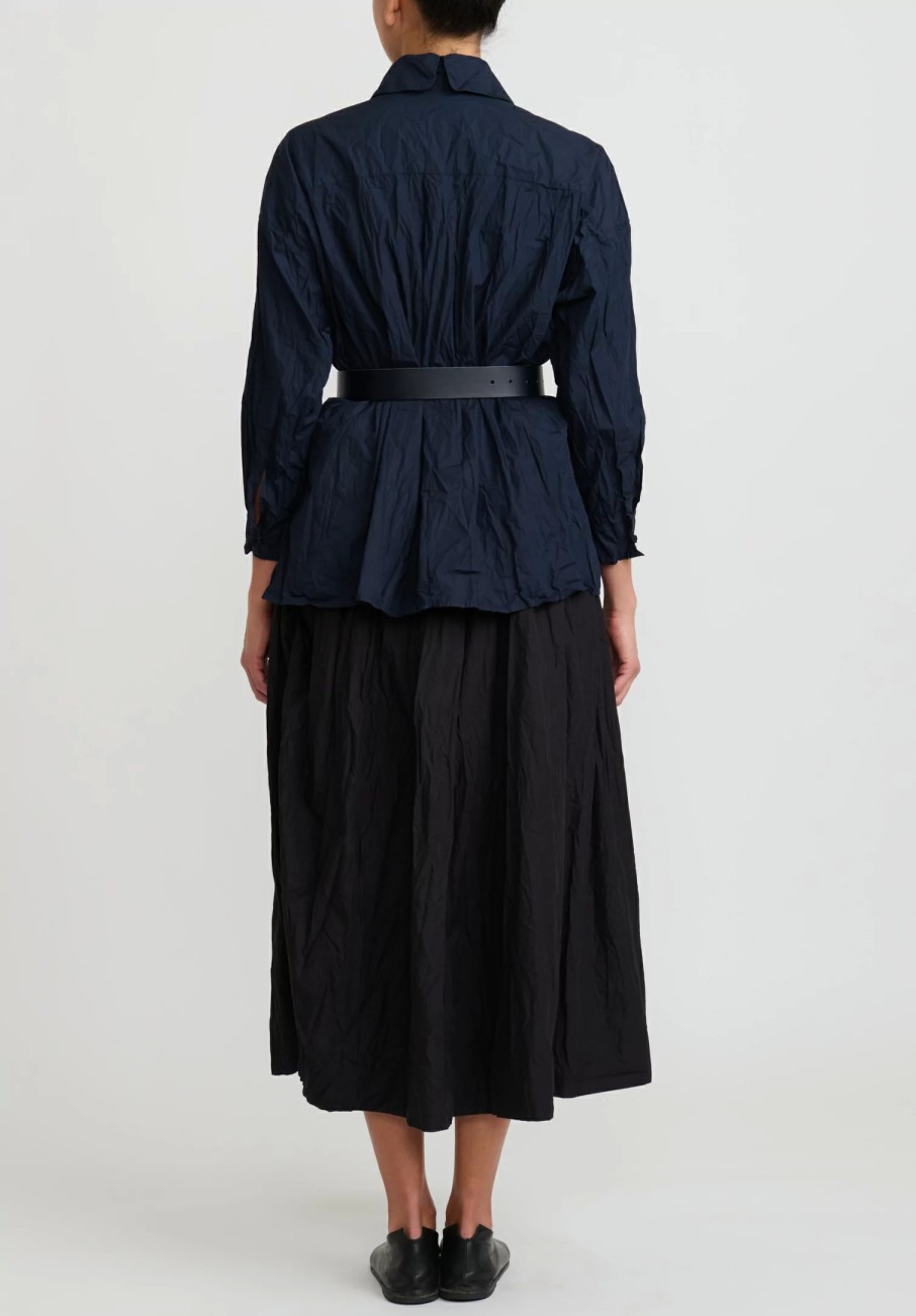 Daniela Gregis Skirts | Washed Cotton Gonna Aneto Skirt In Nero Black