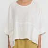 Gilda Midani Tops | Cotton Solid Dyed Short Bucket Top In White