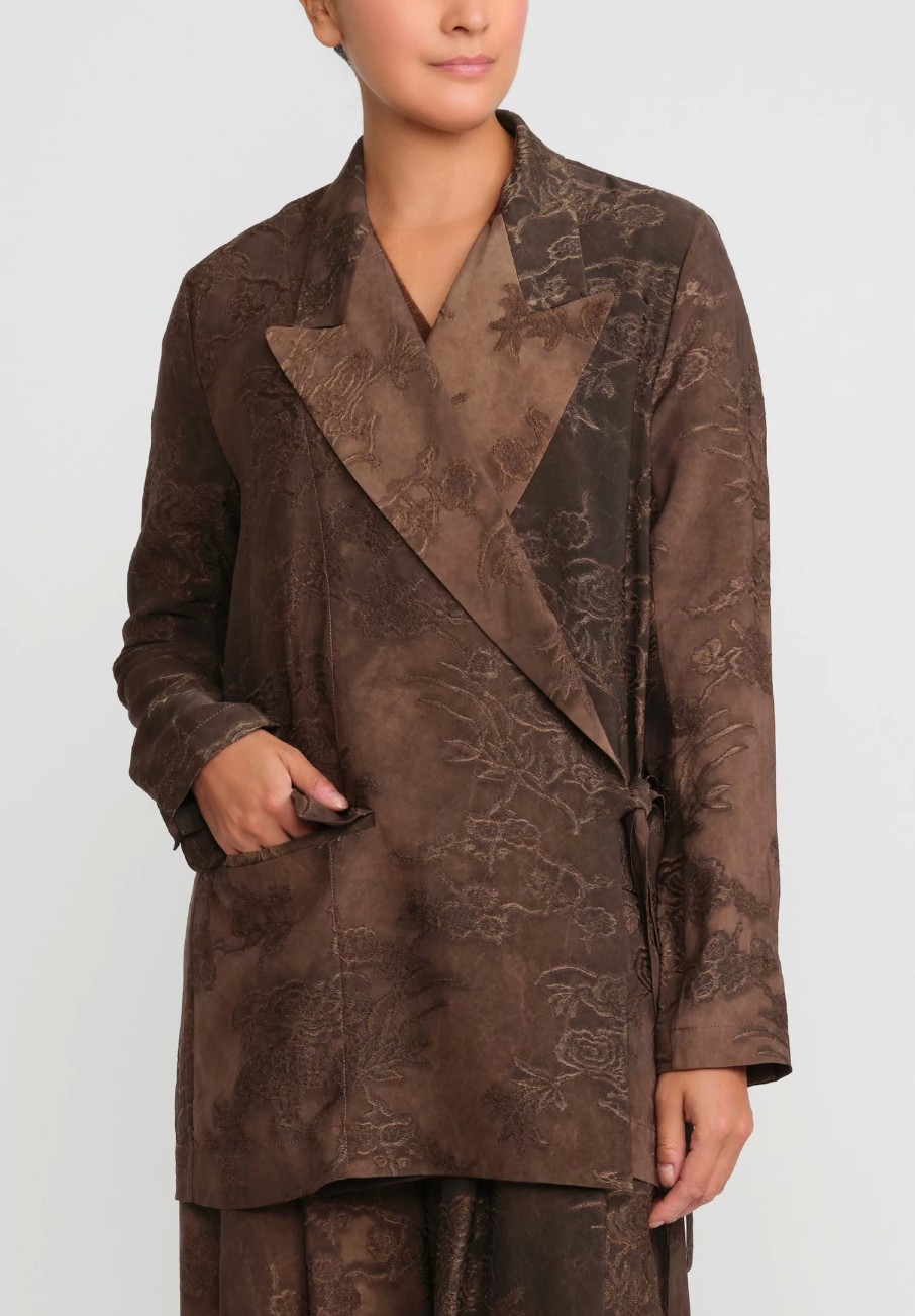 Uma Wang Jackets | Jacquard Khloe Jacket In Brown Rose