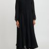 Kaval Dresses | Linen Gauze Long Button-Up Dress In Black