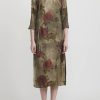 Uma Wang Dresses | Moulay ''Agina" Floral Print Dress In Army Green & Red