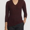 Lainey Keogh Knitwear | Cashmere V-Neck Sweater In Claret Red