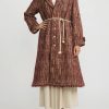 A Tentative Atelier Coats & Dusters | Jacquard Jorunn Duffle Coat In Rust Red