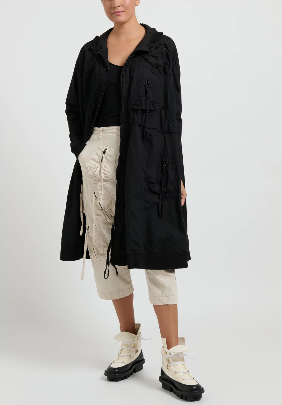 Rundholz Dip Coats & Dusters | Long Sleeve Patch & Pocket Coat In Black